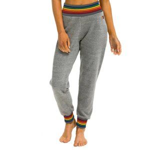 NWT! AVIATOR NATION SWEATPANTS - JOGGERS - RAINBOW STRIPE - BRAND NEW - LARGE